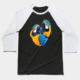 Parrot Love Digital Painting Baseball T-Shirt